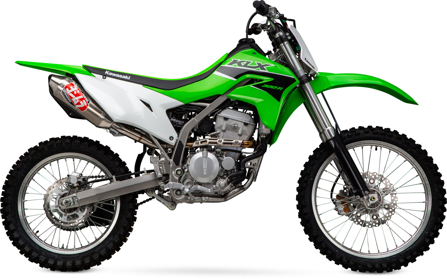 YOSHIMURA RS-2 slip-on exhaust with spark arrestor installed on a UTV, showcasing the sleek metal pipe and muffler design.