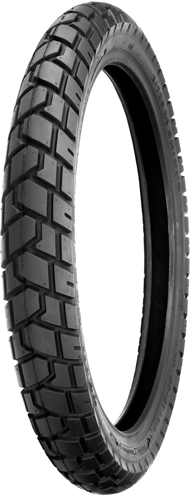 Shinko Tire 705 Dual Sport front tire 110/80-19 with bias construction, suitable for on and off-road riding.