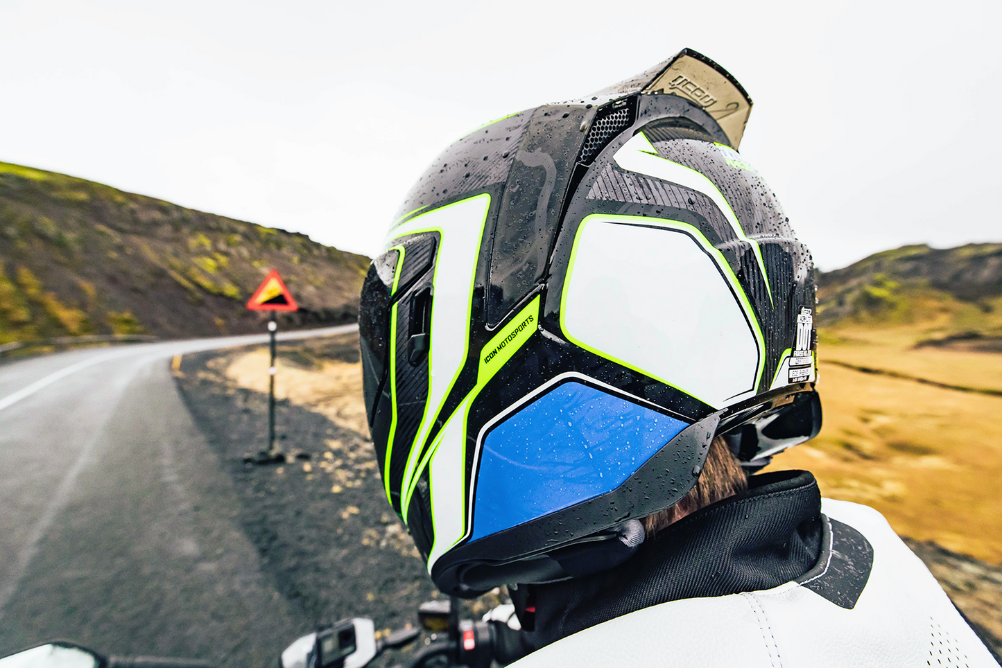 Bill's Exhausts ICON Airflite™ rear spoiler in smoke, motorcycle helmet accessories, with aerodynamic design and sleek finish.