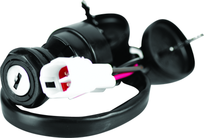 QuadBoss ignition switch for Yamaha YFM and YFB Timberwolf, showcasing the black and metal switch with wiring connections.