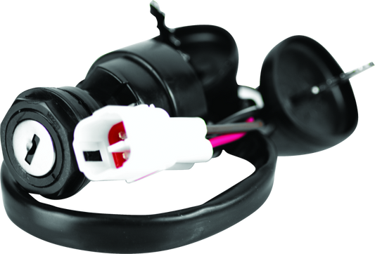 QuadBoss ignition switch for Yamaha YFM and YFB Timberwolf, showcasing the black and metal switch with wiring connections.