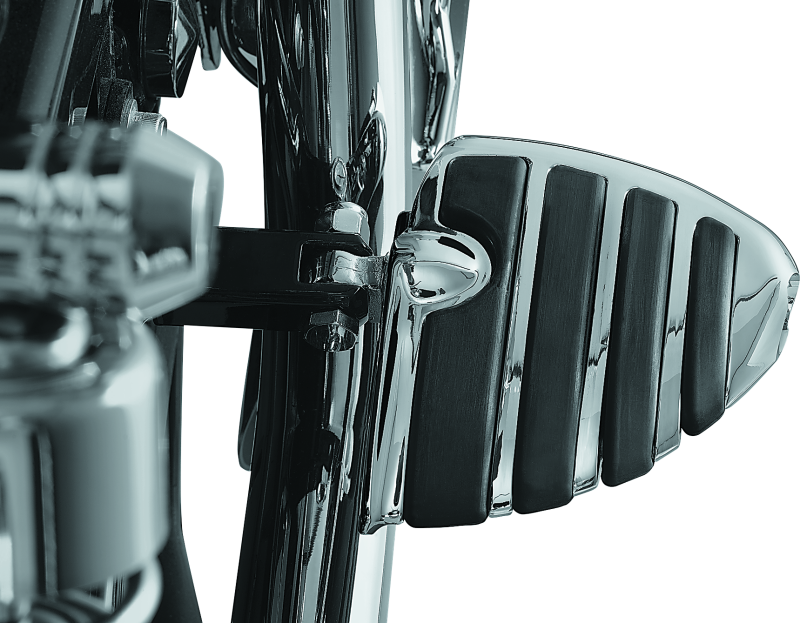 Chrome Kuryakyn ISO Wing Mini Boards with Male Mount Adapter for powersports motorcycles, featuring durable footrests and sleek design.