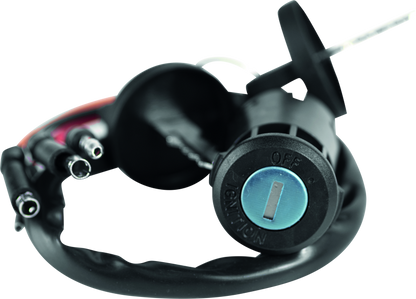 QuadBoss ignition switch for Honda TRX300 FourTrax, model years 1990-1999, with key and wiring visible in the image.