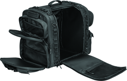 Kuryakyn Momentum Road Warrior Bag made of durable 1200 Denier textile, versatile motorcycle storage solution with multiple compartments