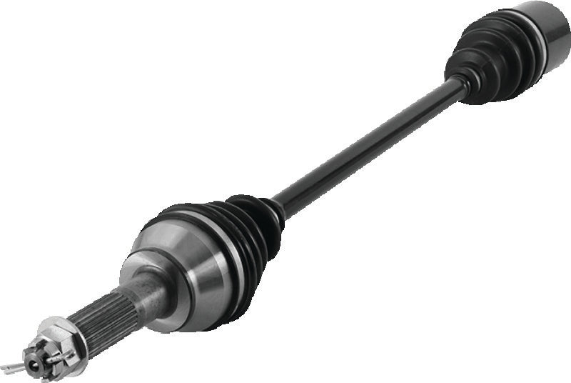QuadBoss rear left replacement axle for Polaris RZR XP 900, 2011-2013, showing the durable metal shaft and joint components.
