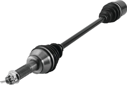 QuadBoss rear left replacement axle for Polaris RZR XP 900, 2011-2013, showing the durable metal shaft and joint components.
