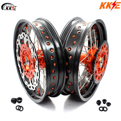 KKE 17Inch CUSH Drive Supermoto Wheels Rims For KTM690 SMC 2007-2011 320MM Disc - Howling Moto