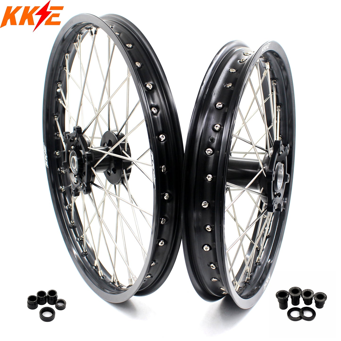 KKE 21 & 18 Enduro Spoked Wheels Fit SUZUKI RM125 1996-2007 RM250 1996-2008 - Howling Moto