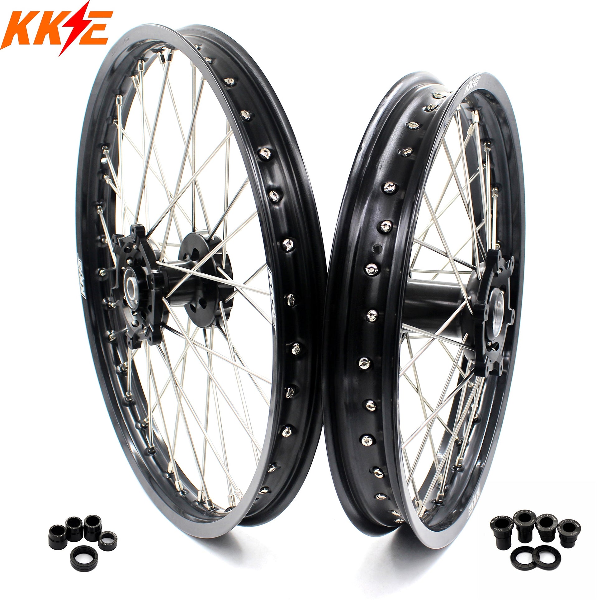 KKE 21 & 18 Enduro Spoked Wheels Fit SUZUKI RM125 1996-2007 RM250 1996-2008 - Howling Moto