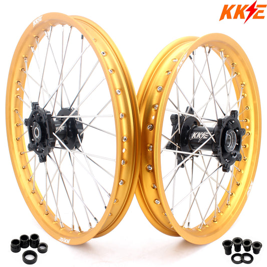 KKE 21 & 19 Dirt Bike Gold Rims for Suzuki RM125 2001-2007 RM250 2008 - Howling Moto