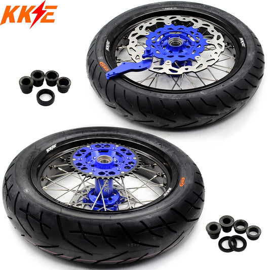 KKE 3.5/4.25*17inch Wheels Tires For 2003-2025 KTM SX SX-F XC EXC EXC-F Husqvarna Husaberg Blue & Black - Howling Moto