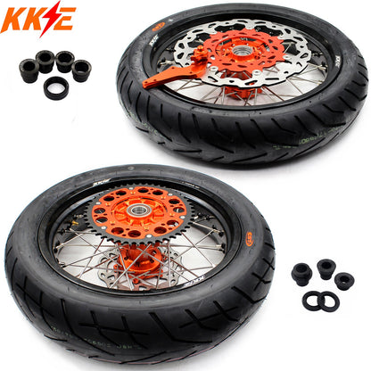 KKE 3.5*17inch & 4.25*17inch CUSH Drive Supermoto Rims Tires For KTM SX SX-F XC XC-F EXC EXC-F XCW 2003-2024 - Howling Moto