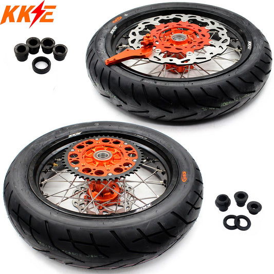 KKE 3.5*17inch & 4.25*17inch CUSH Drive Supermoto Rims Tires For KTM SX SX-F XC XC-F EXC EXC-F XCW 2003-2024 - Howling Moto