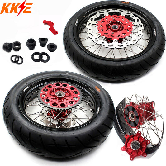 KKE CUSH DRIVE 17 Inch Supermoto Tires Rims Fit HONDA CRF250X CRF450X 2005-2018 - Howling Moto