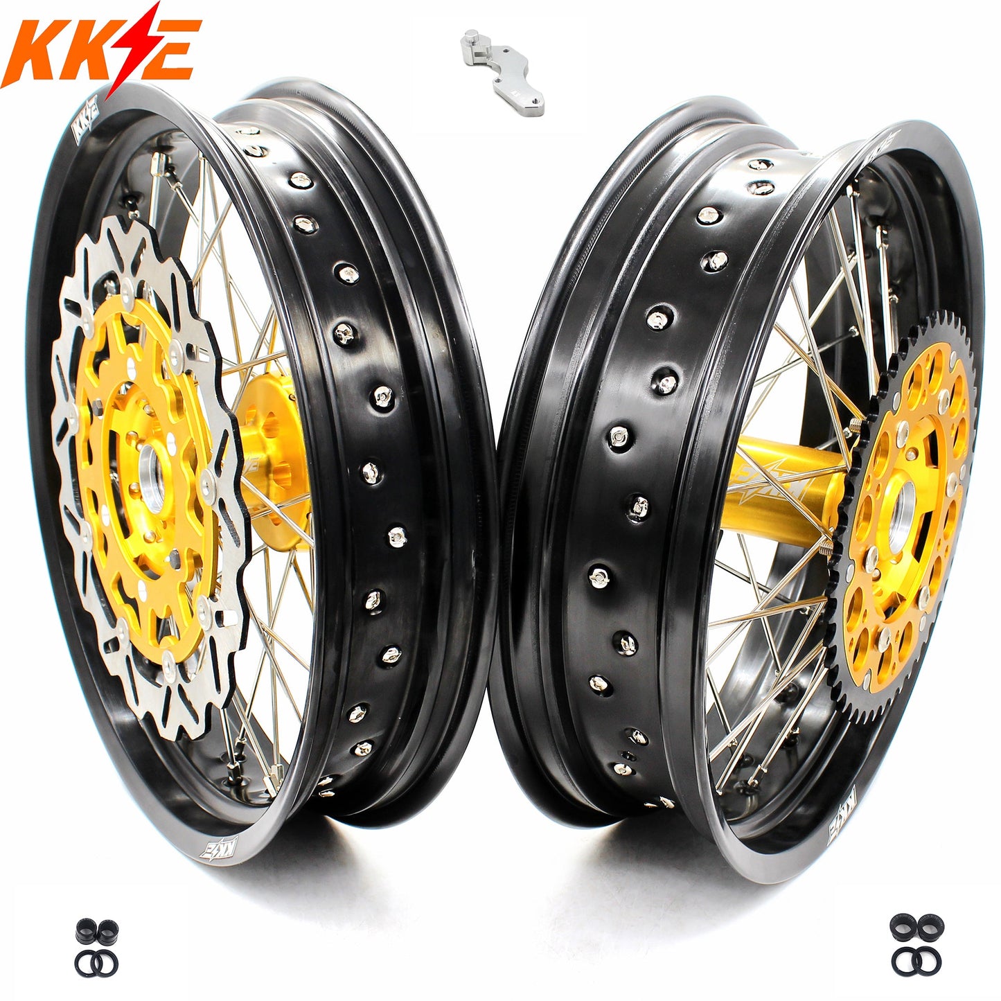 KKE 17 Inch Supermoto Wheels for SUZUKI RMZ250 2007-2024 RMZ450 2005-2024 - Howling Moto