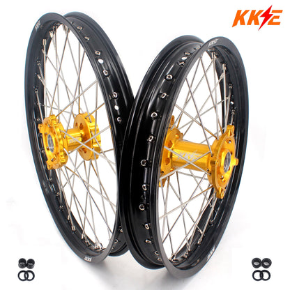 KKE 21 & 19 Wheels for Suzuki RMZ250 2007 RMZ450 2005-2024 Gold&Black - Howling Moto