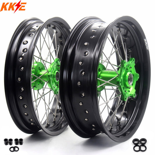 KKE 17Inch KX250F KX450F 2006-2021 For KAWASAKI Supermoto Spoked Wheels Rim - Howling Moto