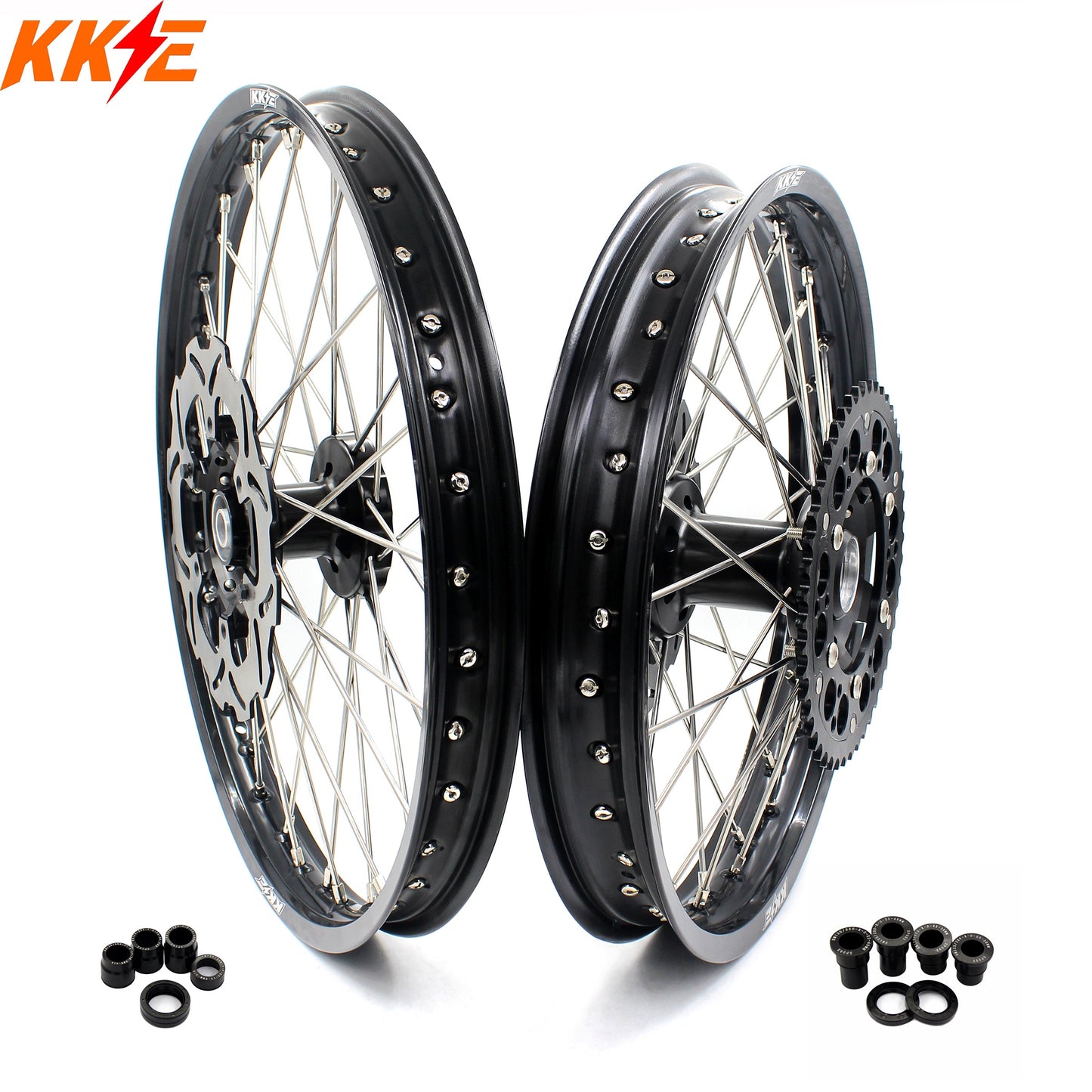 KKE 21 & 18 Enduro Spoked Wheels Fit SUZUKI RM125 1996-2007 RM250 1996-2008 - Howling Moto