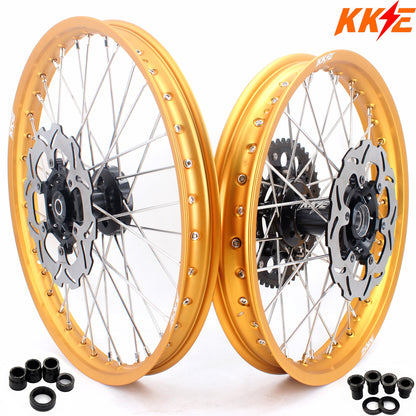 KKE 21 & 19 Dirt Bike Gold Rims for Suzuki RM125 2001-2007 RM250 2008 - Howling Moto