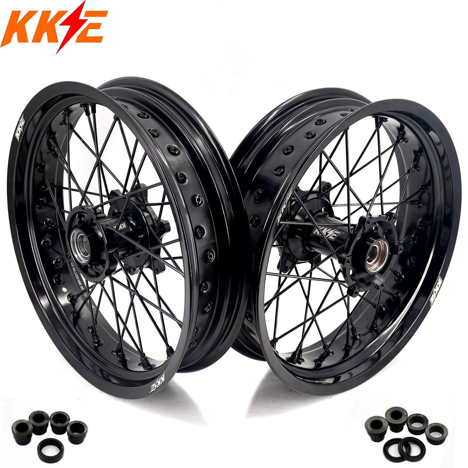 KKE 17Inch Supermoto Rims For KTM SX SX-F XC-F XC EXC EXC-F 2003-2025 Black - Howling Moto