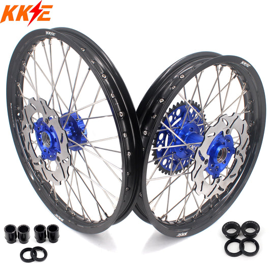 KKE 21 & 18 Motorcycle Dirt Wheels For KAWASAKI KX125 KX250 1993-2002 Blue Hub Disc - Howling Moto