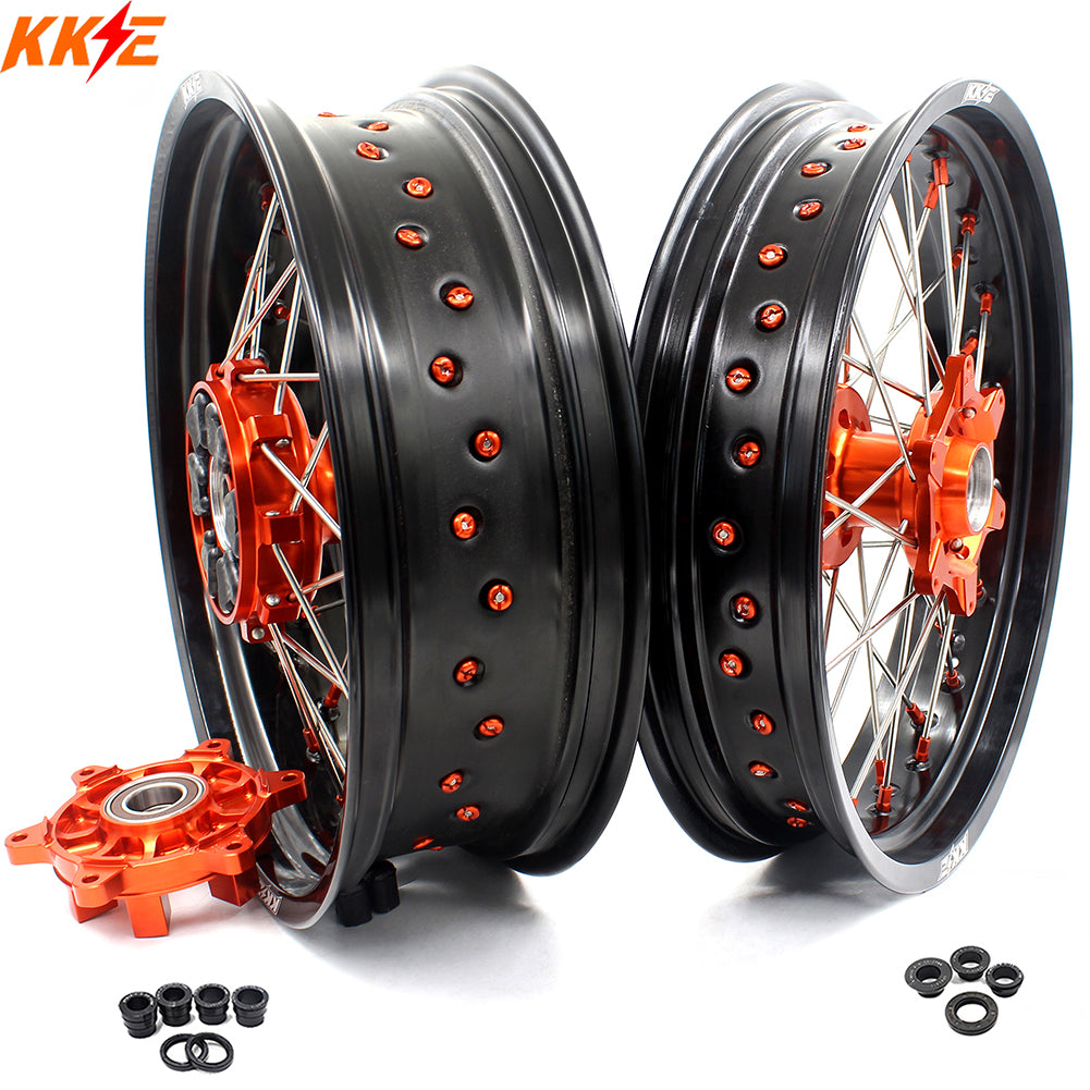KKE 17Inch CUSH Drive Supermoto Wheels Rims For KTM690 SMC 2007-2011 For KTM690 Enduro R 2008-2022 - Howling Moto