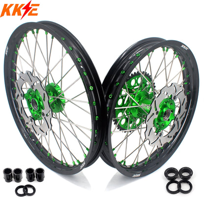 KKE 21" 19" Motorcycle Dirtbike Wheels Rims Fit KAWASAKI KX250F 450F 2015 2016 2017 2018 - Howling Moto