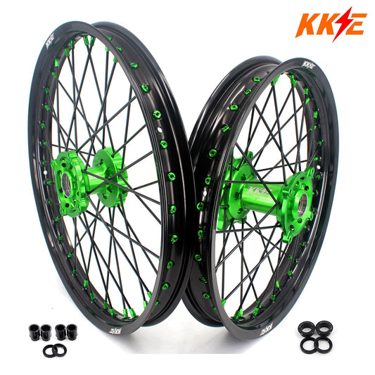 KKE 21/18 Enduro Dirtbike Spoked Wheels Rims For KAWASAKI KX250F KX450F 2006-2014 Disc - Howling Moto