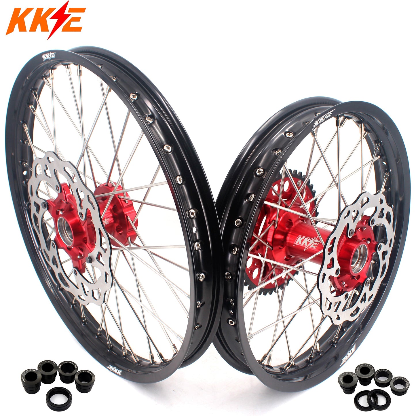 KKE 21" 18" Enduro Spoked Wheels For GAS GAS EC MC EX 125-450CC 2021-2025 Dirtbike Spoked Wheels Set - Howling Moto