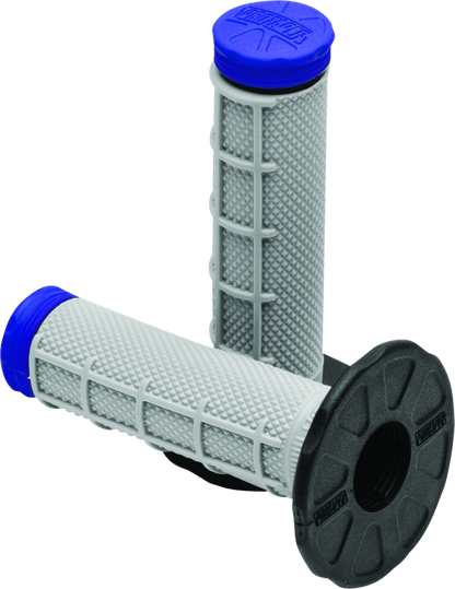 Blue ProTaper Tri Density MX 1/2 Waffle Grips for motocross bikes, featuring textured surface for better grip and control.