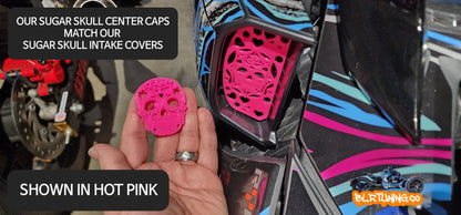 Sugar Skull Wheel Center Caps For Can-Am Ryker Fits All Models - Howling Moto