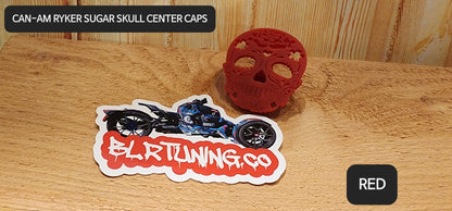 Sugar Skull Wheel Center Caps For Can-Am Ryker Fits All Models - Howling Moto