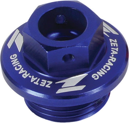 ZETA, ZETA Oil Filler Plug Blue with CNC Machined Aluminum and Laser Logo – Part ZE89-2212