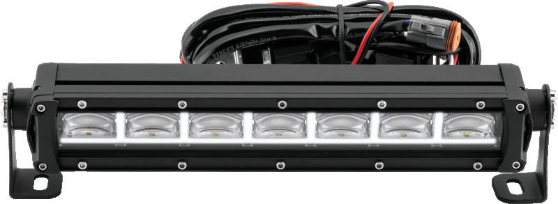 QuadBoss 11.5-inch single row DRL LED light bar with combo flood and spot beams for off-road vehicles