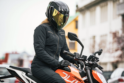 Black Gloss ICON Airflite™ helmet in large size, showing its sleek aerodynamic design and ventilation vents.