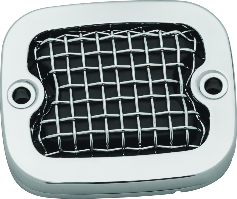 Kuryakyn Mesh Master Cylinder Cover Brake for Harley Davidson motorcycle, black metal with mesh design, part #6534