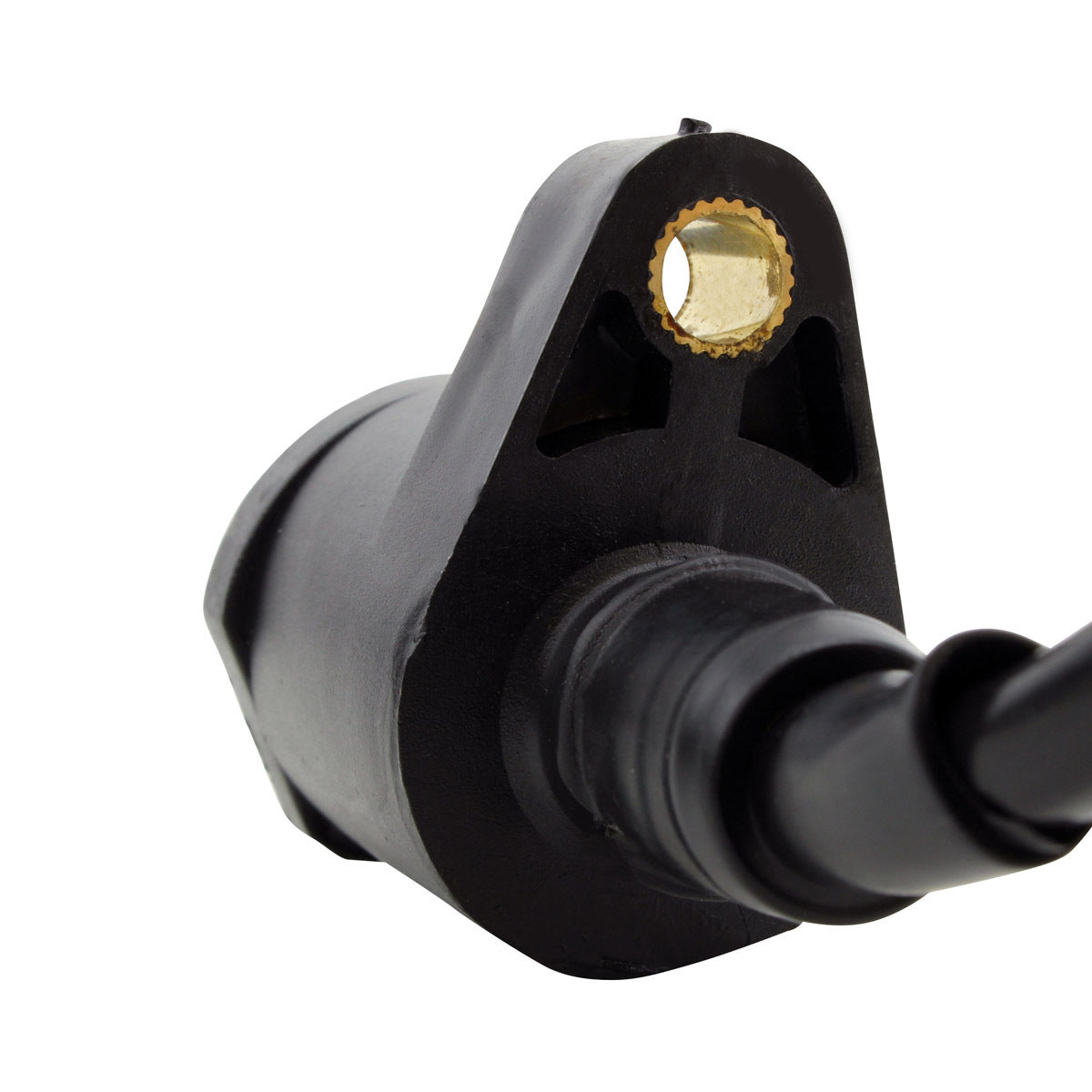 RM STATOR external ignition coil with spark plug cap, showcasing the coil's compact design and connection points.