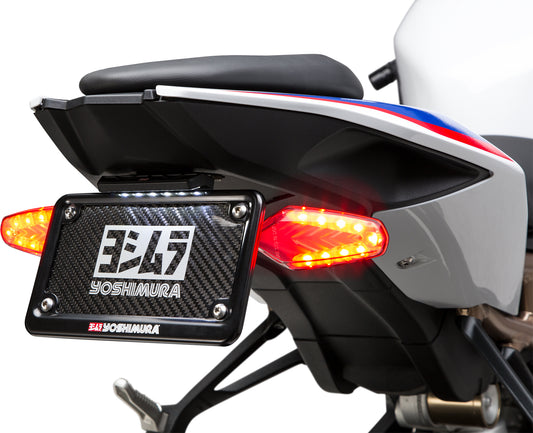 YOSHIMURA Fender Eliminator Kit for BMW motorcycle, sleek black design with mounting hardware, part 070BG152040.