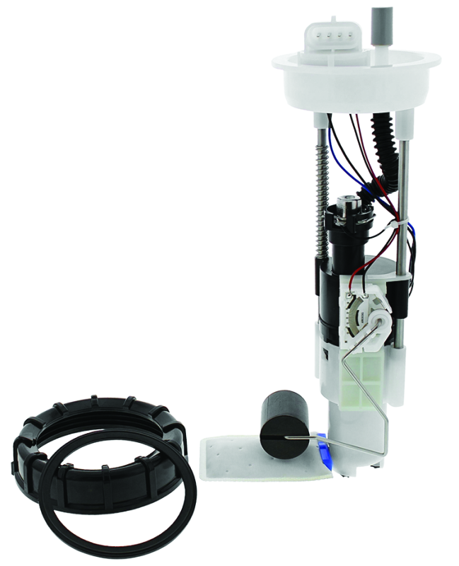 QuadBoss complete fuel pump module for Polaris RZR and RZR XP models, part #401277, shown installed in the vehicle.