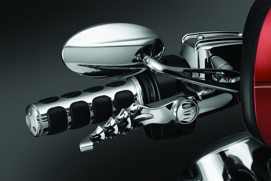 Kuryakyn Zombie Levers for Harley-Davidson Touring 2014-2016 in chrome, featuring a distinctive zombie-themed design.