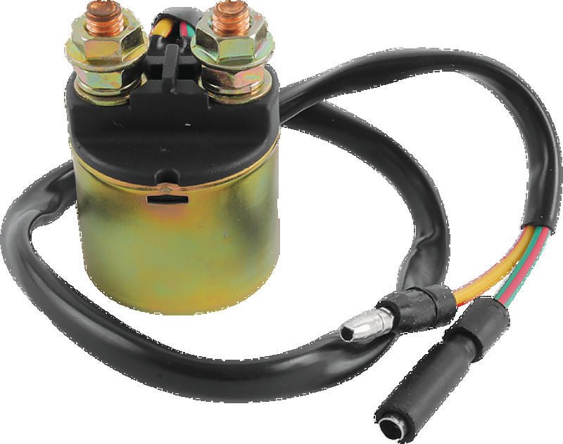 QuadBoss Honda TRX250EX/X SporTrax starter solenoid and relay for ATV, showing the compact electrical component and wiring connections.