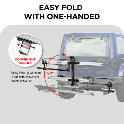 2-Bike E-bike Hitch Rack, EZ-FOLD Fat Tire Electric Bike Carrier - Howling Moto