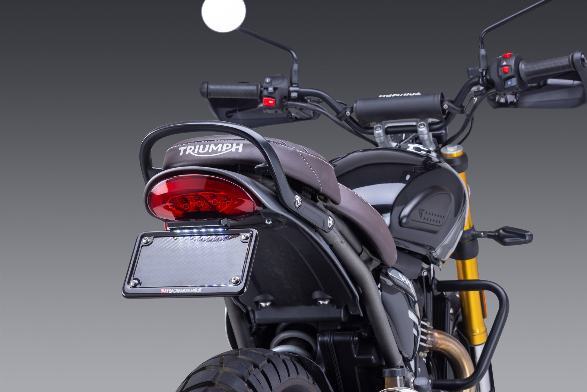 YOSHIMURA V2 Fender Eliminator Kit for motorcycle with sleek tail light assembly and streamlined design.