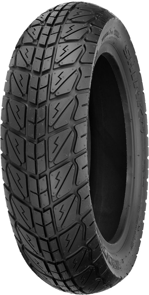 Shinko SR723 front scooter tire 110/70-11 with high-speed rating, black rubber tire with tread pattern for scooter riding