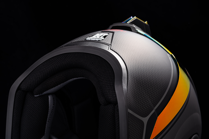 Red ICON Airform™ helmet in XS size with sleek design, featuring the Resurgent graphics, shown from a side view.