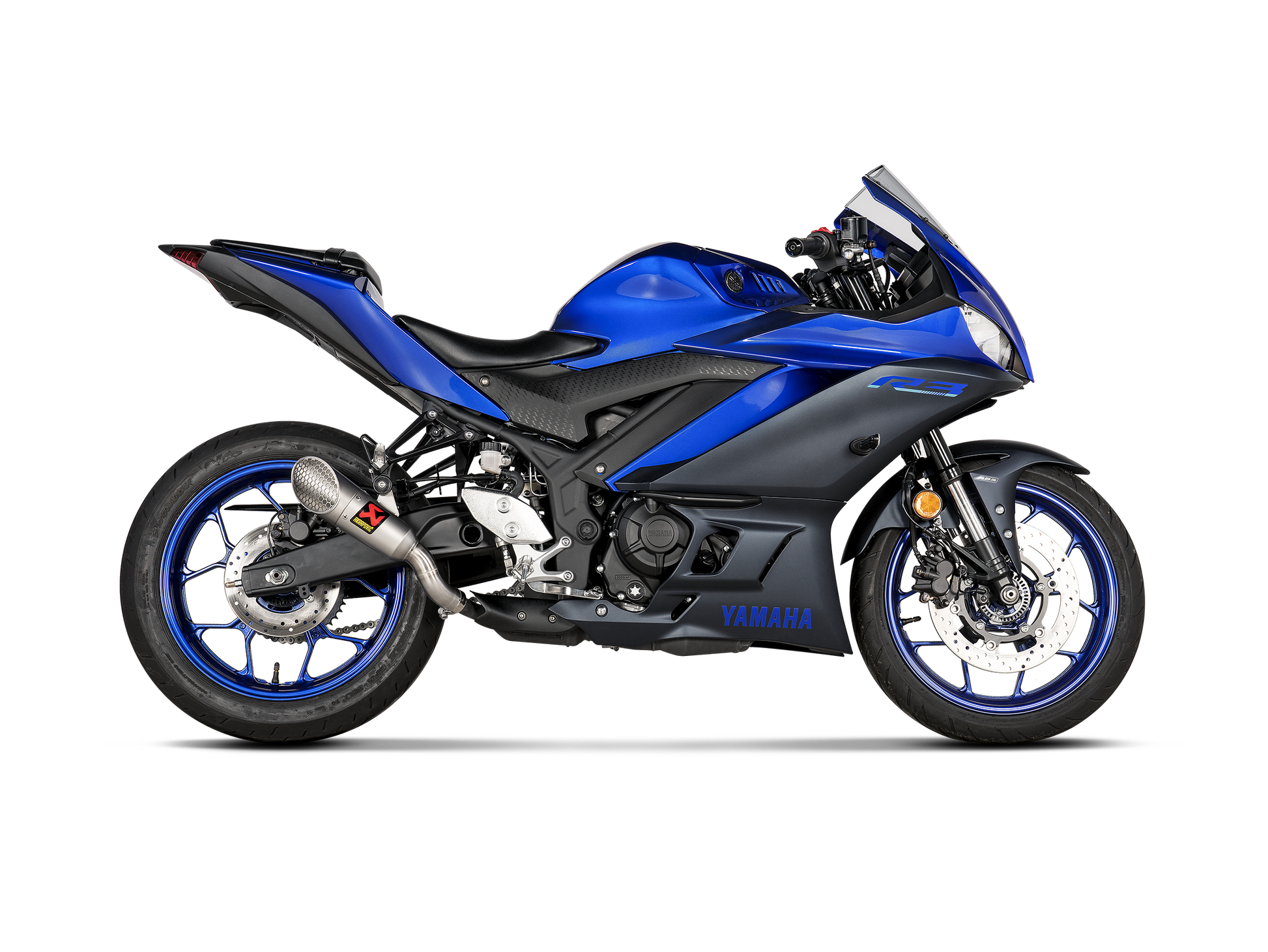 Bill's Exhausts titanium slip-on muffler with titanium end cap for Yamaha YZF-R3/MT-03 2022-2025 motorcycle exhaust system