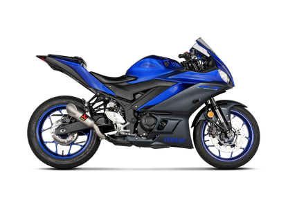 Bill's Exhausts titanium slip-on muffler with titanium end cap for Yamaha YZF-R3/MT-03 2022-2025 motorcycle exhaust system