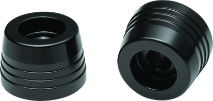 Kuryakyn Lodestar Handlebar Slider Black for BMW R1200GS positioned on motorcycle handlebar with branding visible