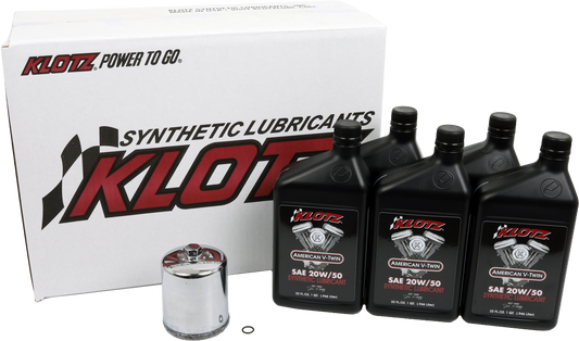 KLOTZ, KLOTZ KH-111 Basic Harley Davidson 5 Quart Synthetic Oil Change Kit