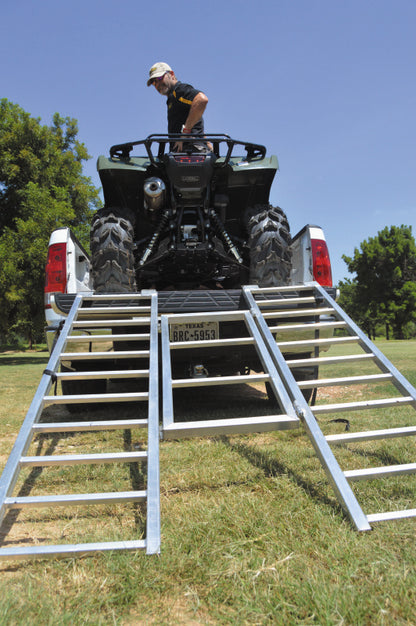 QuadBoss Trifold Ramp for ATV loading, durable aluminum design with 50x72 inches and 1,500 lbs capacity